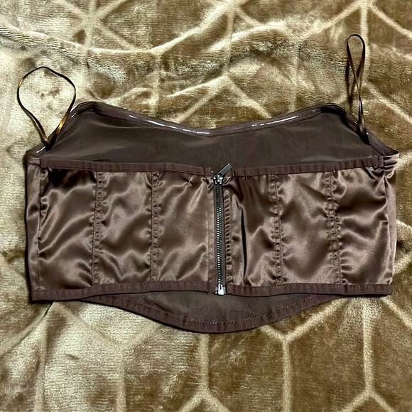 GARAGE Brown strapless corset top - Picture 2 of 2